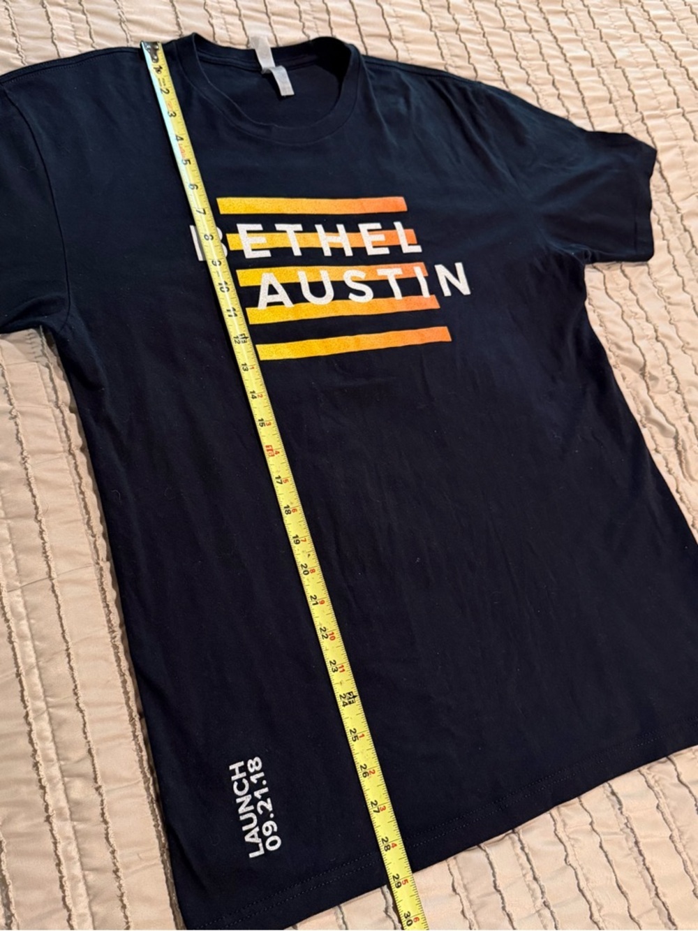 Next Level Apparel Men’s Bethel Austin Graphic T-Shirt Tee Large L Black Orange - Picture 8 of 8